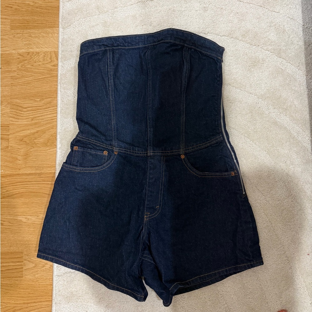 Abercrombie & Fitch Indigo Denim Strapless Romper